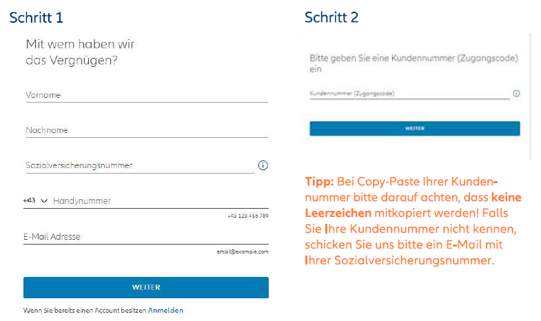 Allianz VK Portal NEU Schritt 1 + 2